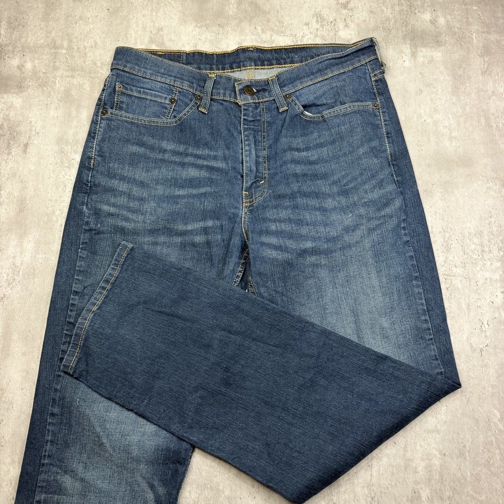 Levi's 514 Men's Straight Fit Blue Denim Jeans Size 34x32 Stretch Work USA